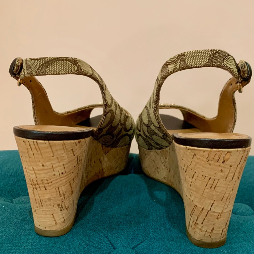 COACH FERRY SIG C JACQUARD WEDGE HEEL SHOES - Picture 4 of 6